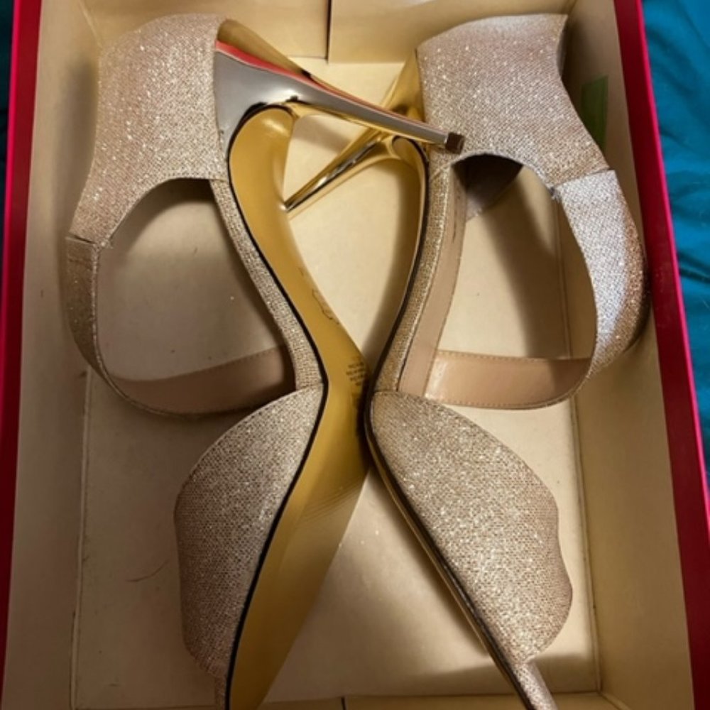 Gold sparkly heels